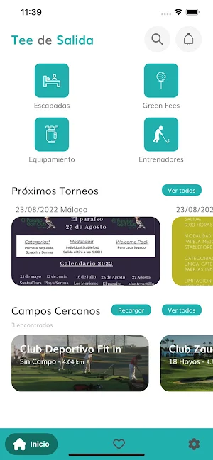 Tee de Salida Aplicación Golf Screenshot 0