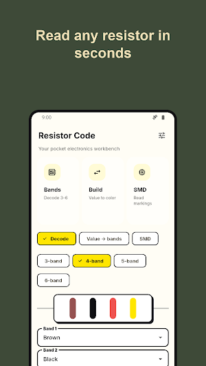 Resistor Color Code Calculator Screenshot 0