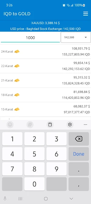 IQD to GOLD Screenshot 1