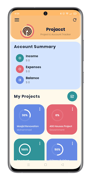 Project and Accounting App Screenshot 2