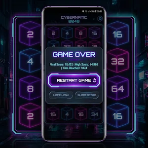 Nexus 2048: Puzzle Cyberpunk Screenshot 2
