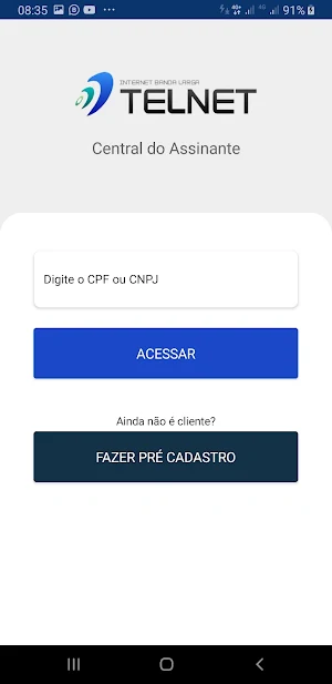TELNET Internet - Aplicativo do cliente Screenshot 1