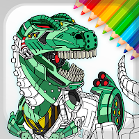 Dino Robots Coloring Book for Boys