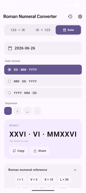 Roman Numeral Converter Screenshot 2