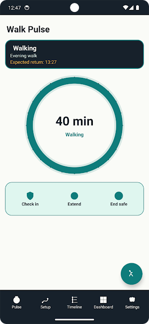 Safe Walking Timer Screenshot 2