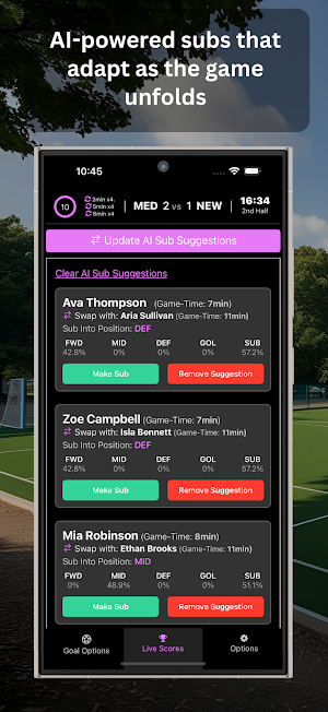 Soccer Time! Soccer Subs App Screenshot 0