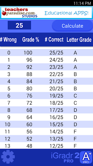 iGradr2 PRO Grade Calculator Screenshot 2