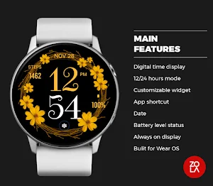 Yellow Flower Watch Face Screenshot 1