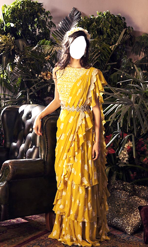 Women Ruffle Saree Photo Suit Screenshot 2
