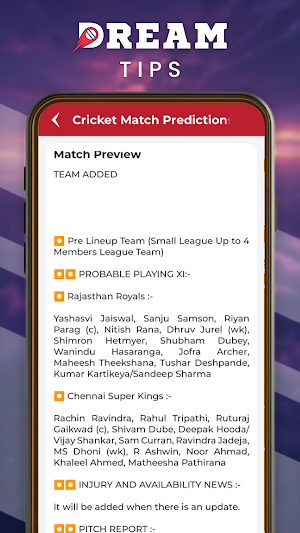 Fantasy Team 11 - Prediction Screenshot 3
