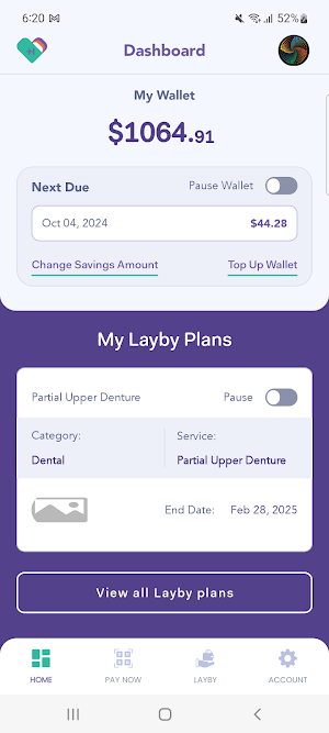 Health Layby Wallet Screenshot 2