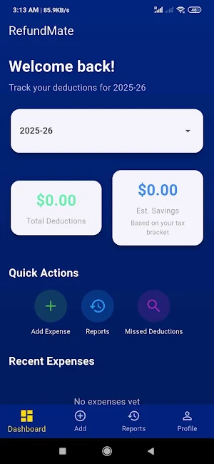RefundMate Tax Expense Tracker Screenshot 2