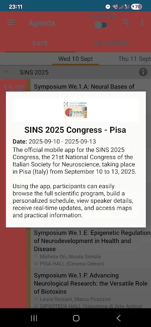 SINS 2025 Congress - Pisa Screenshot 2
