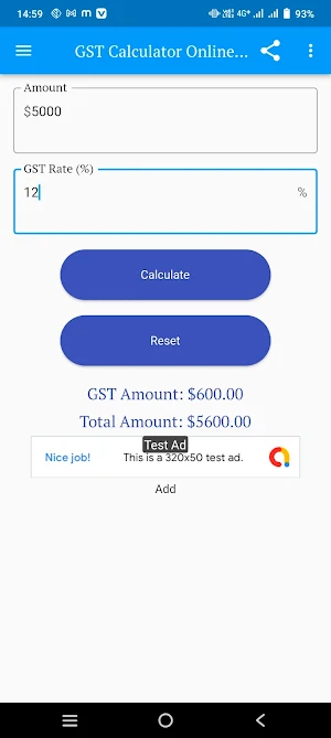 Gst Calculator App Screenshot 3