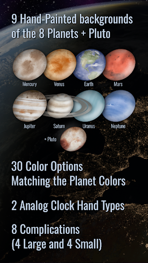 Watercolor Planets Watch Face Screenshot 2