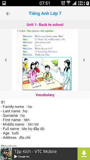 Tieng Anh Lop 7 - English 7 Screenshot 2