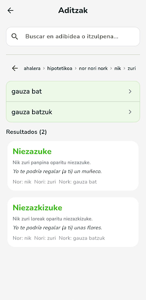 Aditzak: Basque verbs Screenshot 1