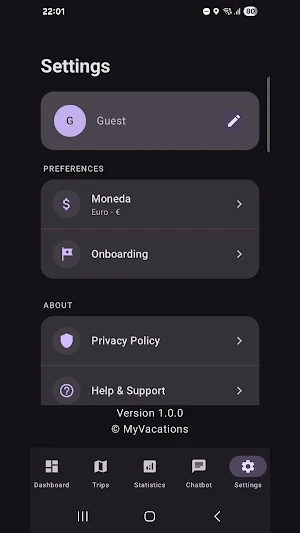 MyVacations Screenshot 1