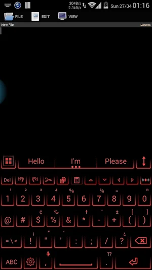 AI Keyboard Theme Neon Red Screenshot 2