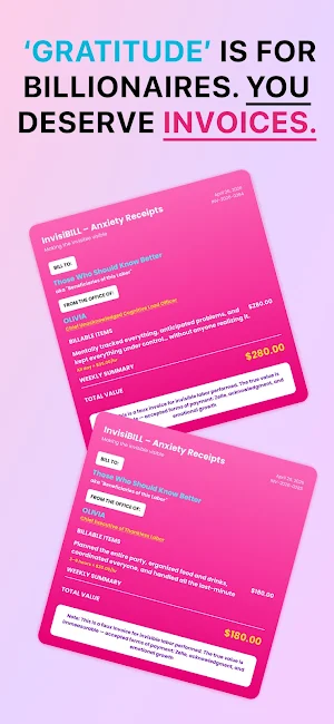 InvisiBILL - Anxiety Receipts Screenshot 0