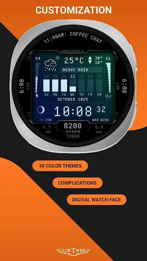 WeekTrack Watch Face 132 Screenshot 1