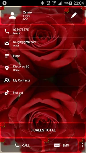 Theme for ExDialer Love Rose Screenshot 2