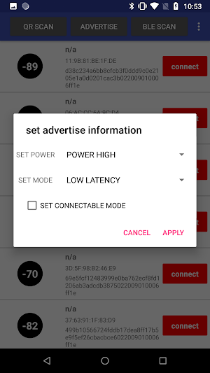 BLE(gatt, sacn, connet, write, advertiser, qr) Screenshot 1