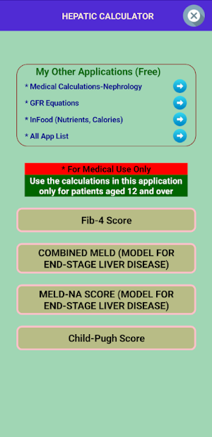 Hepatic Calculator Screenshot 0