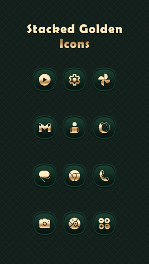 Stacked Golden - Green Icons screenshot 1