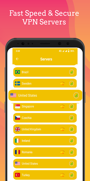Yellow VPN - Fast VPN & Secure Service Screenshot 2