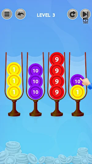 Coin Puzzle:Sort'n Merge Coins Screenshot 0