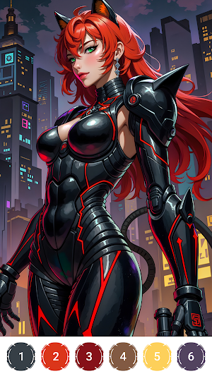 Cyber Anime Color by Numbers Screenshot 2