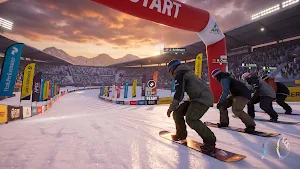 Downhill Snowboard Racing Screenshot 1