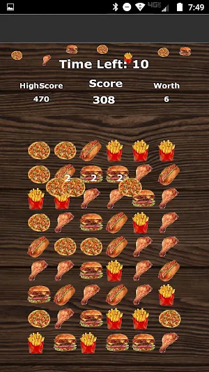 Pizza Burger Match 3 Game Screenshot 0