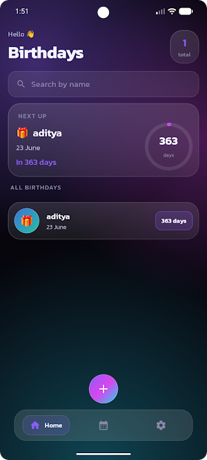 Birthday reminder Screenshot 0
