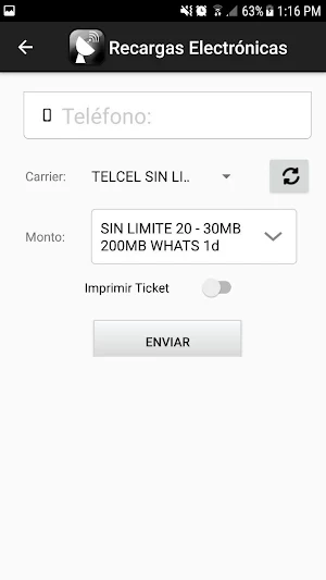 Jesner Comunicaciones - Recarg Screenshot 2
