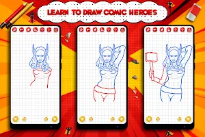 Learn to Draw Comic Heroes Screenshot 1