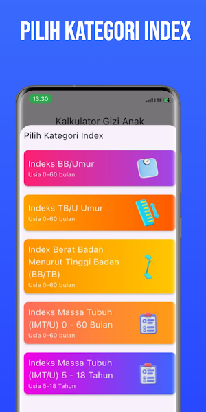 Kalkulator Gizi Antropometri Screenshot 1