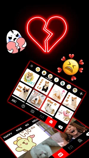 Broken Hearts Gravity Keyboard Background Screenshot 3