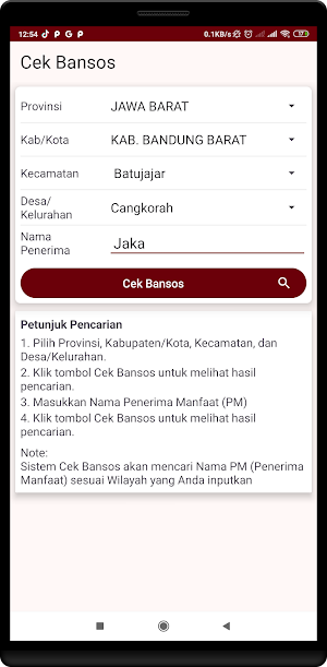 Cek Dana Bansos Screenshot 1