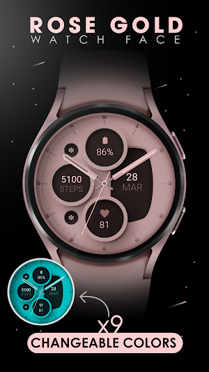 Rose Gold 2 analog watch face Screenshot 2