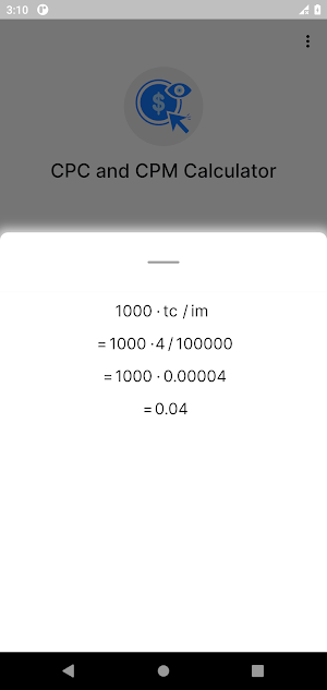 CPC and CPM Calculator Screenshot 2