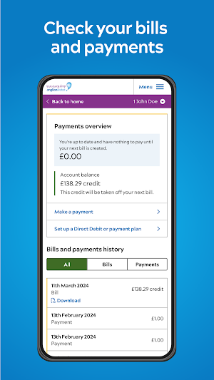 Anglian Water MyAccount Screenshot 1