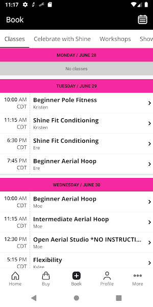 Shine Fitness Studio Screenshot 1