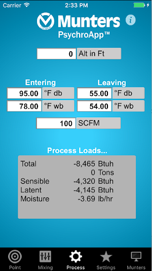 Munters PsychroApp Screenshot 2