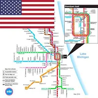 CHICAGO SUBWAY TRAIN RAIL BUS