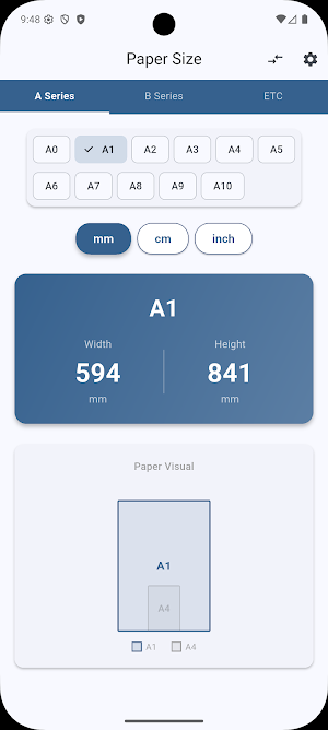 Paper Size Converter(20자) Screenshot 0