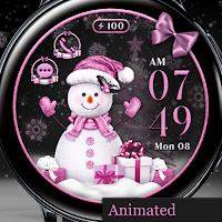 Pink Pastel Snowman_Watchface