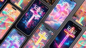 Cross Wallpaper Neon Light Screenshot 0
