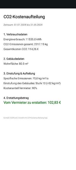 CO2CostDivider Screenshot 3